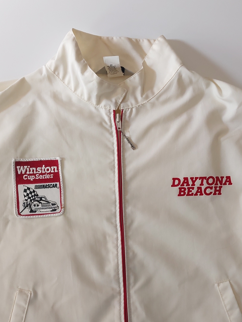 VTG 80s Swingster NASCAR Winston Cup Daytona Beach Racing Jacket White XL